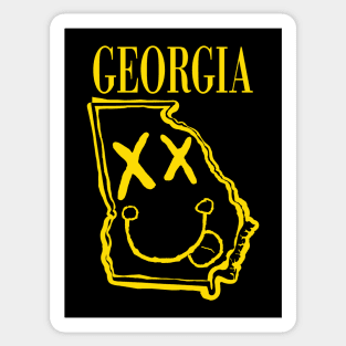 Grunge Heads Georgia Happy Smiling 90's style Grunge Face X eyes Sticker